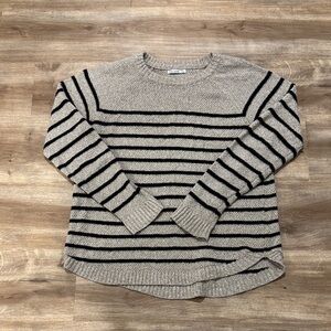 Pink Clover Black and Tan Striped Sweater